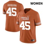 Texas Longhorns Women's #45 Bert Auburn Authentic Orange NIL 2022 College Football Jersey VCM08P8R